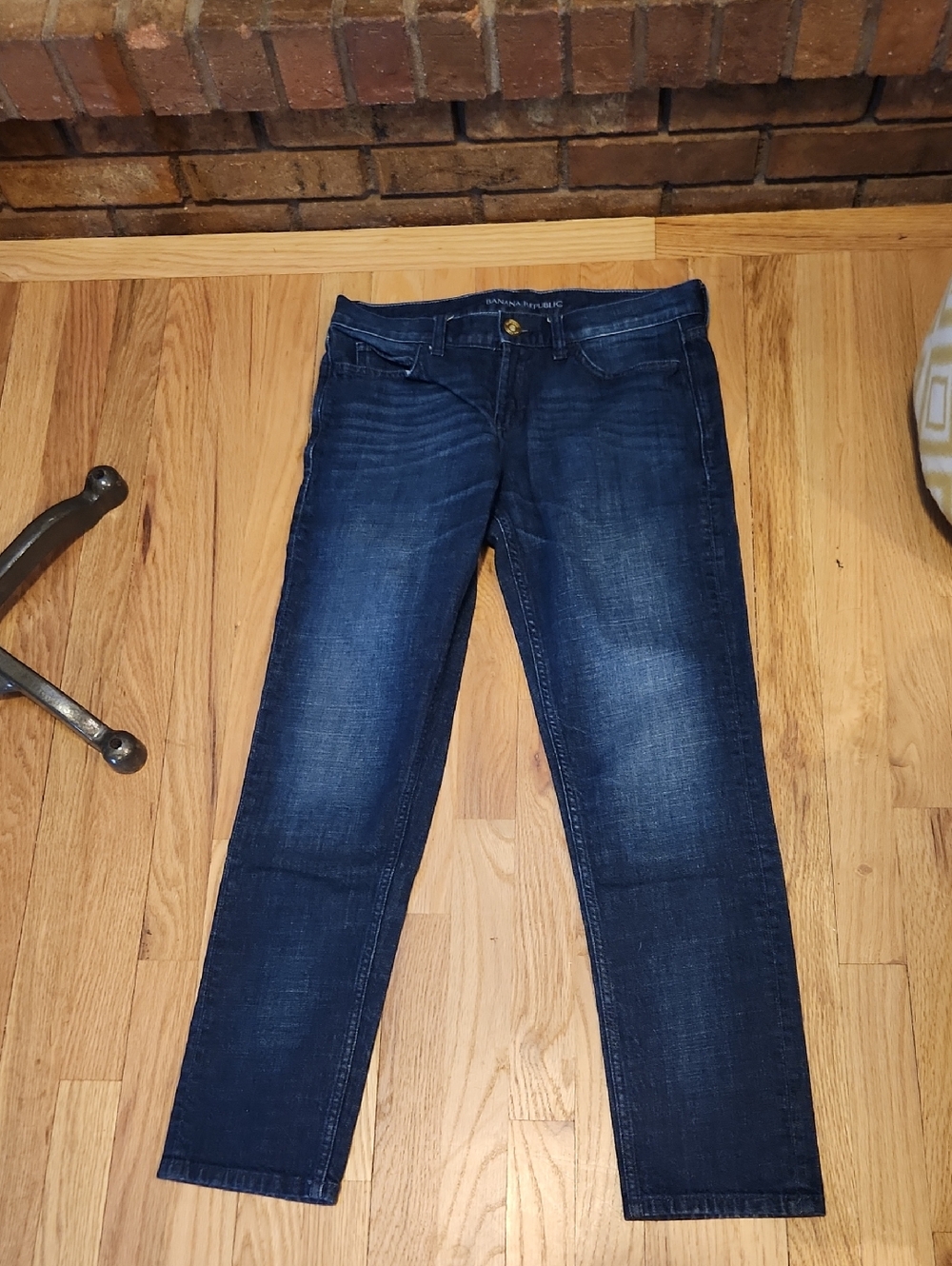 Banana Republic Dark Blue Slim Boyfriend  Jeans Size 26 Cotton Blend Classic